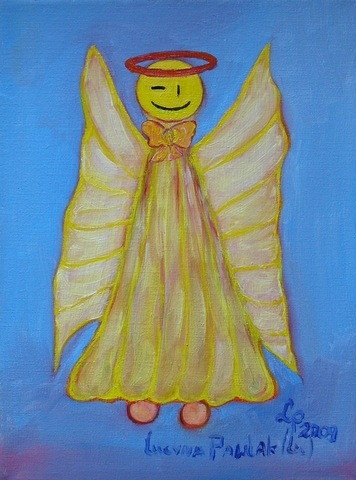 Painting: "Sea angel 14", Oil, author: Lucyna Pawlak (Lu), 2009