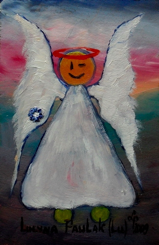 Painting: "Sea angel 3", Oil, author: Lucyna Pawlak (Lu), 2009