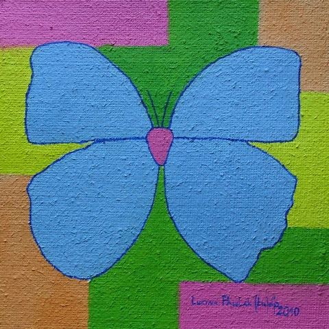 Painting: "Butterfly", Olej na płótnie jutowym, author: Lucyna Pawlak (Lu), 2010