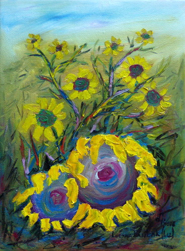 Painting: "Music and sound 3", Oil, author: Lucyna Pawlak (Lu), 2008