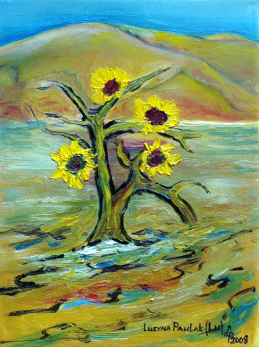 Painting: "Music and sound 4", Oil, author: Lucyna Pawlak (Lu), 2008