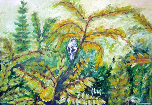 Painting: "Midi 16", Oil, author: Lucyna Pawlak (Lu), 2007