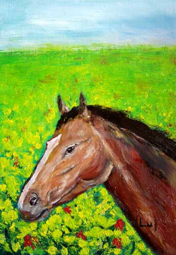 Painting: "Midi 19", Oil, author: Lucyna Pawlak (Lu), 2007