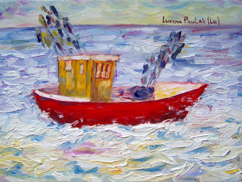 Painting: "Midi 27", Oil, author: Lucyna Pawlak (Lu), 2007