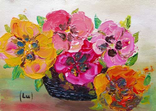 Painting: "Mini XXVIII", Oil, author: Lucyna Pawlak (Lu), 2007