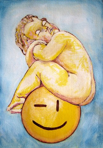 Painting: "Milktooth", Tempera, author: Lucyna Pawlak (Lu), 2007