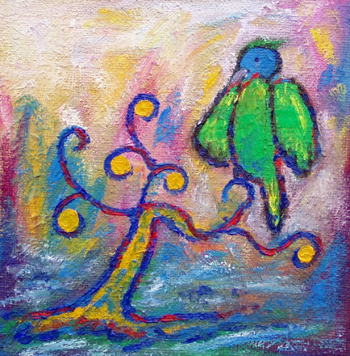 Painting: "Not bad", Olej na płótnie jutowym, author: Lucyna Pawlak (Lu), 2008