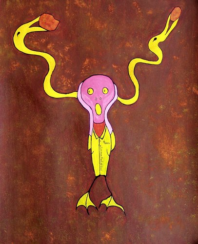 Obraz: „O bulwa”, Tempera, autor: Lucyna Pawlak (Lu), 2007