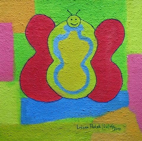 Painting: "Nymph", Olej na płótnie jutowym, author: Lucyna Pawlak (Lu), 2010