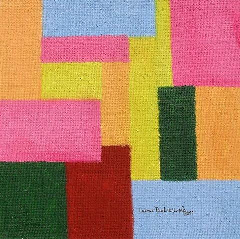 Painting: "Jute fields 2", Oil, author: Lucyna Pawlak (Lu), 2011