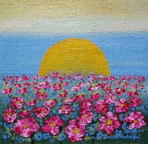 Obraz: „Pole kwiatowe 10”, Olej, autor: Lucyna Pawlak (Lu), 2011