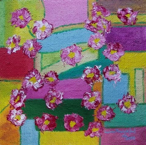 Obraz: „Pole kwiatowe 11”, Olej, autor: Lucyna Pawlak (Lu), 2011