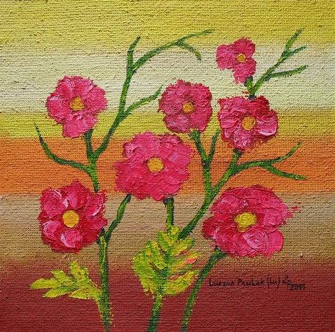 Obraz: „Pole kwiatowe 12”, Olej, autor: Lucyna Pawlak (Lu), 2011