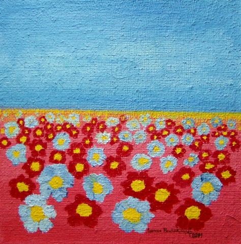 Obraz: „Pole kwiatowe 5”, Olej, autor: Lucyna Pawlak (Lu), 2011