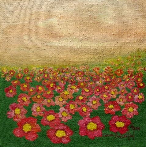 Obraz: „Pole kwiatowe 6”, Olej, autor: Lucyna Pawlak (Lu), 2011