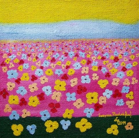 Obraz: „Pole kwiatowe 7”, Olej, autor: Lucyna Pawlak (Lu), 2011