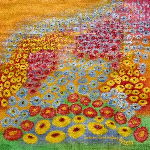 Obraz: „Pole kwiatowe 8”, Olej, autor: Lucyna Pawlak (Lu), 2011