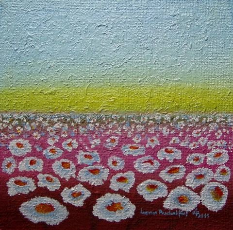 Obraz: „Pole kwiatowe 9”, Olej, autor: Lucyna Pawlak (Lu), 2011