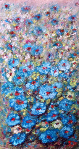 Obraz: „Polne 27”, Olej na płótnie jutowym, autor: Lucyna Pawlak (Lu), 2008