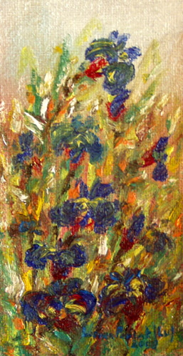 Obraz: „Polne 28”, Olej na płótnie jutowym, autor: Lucyna Pawlak (Lu), 2008