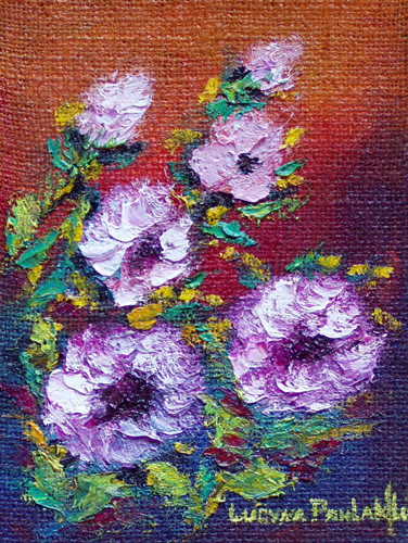 Obraz: „Polne 30”, Olej na płótnie jutowym, autor: Lucyna Pawlak (Lu), 2008