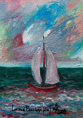 Obraz: „Przed klimatem 10”, Olej, autor: Lucyna Pawlak (Lu), 2009