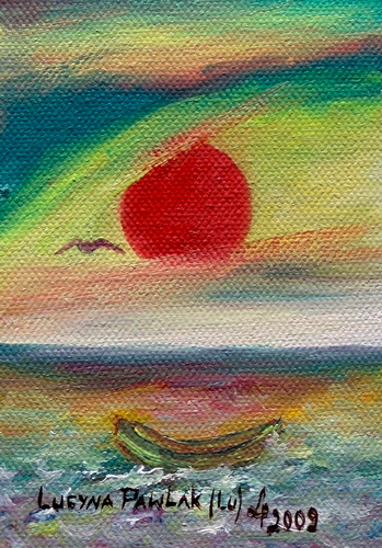 Painting: "Before climate 12", Oil, author: Lucyna Pawlak (Lu), 2009