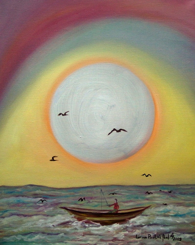 Painting: "Before climate 8", Oil, author: Lucyna Pawlak (Lu), 2009