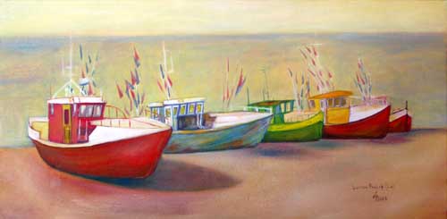 Painting: "On board", Oil, author: Lucyna Pawlak (Lu), 2007