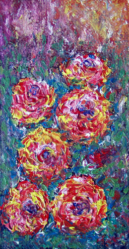 Obraz: „Polne 18”, Olej na płótnie jutowym, autor: Lucyna Pawlak (Lu), 2008