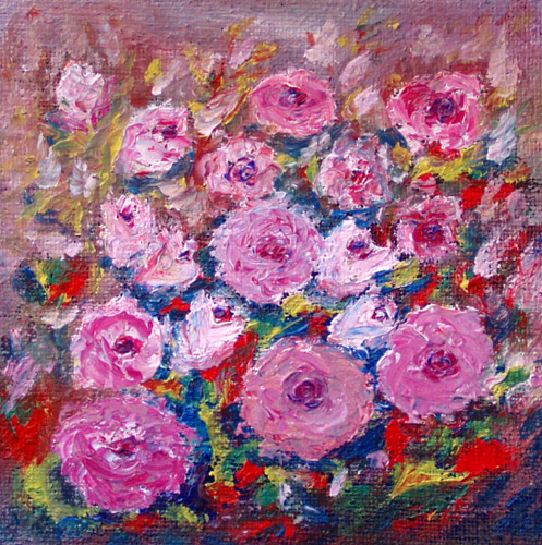Obraz: „Polne 22”, Olej na płótnie jutowym, autor: Lucyna Pawlak (Lu), 2008