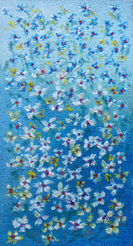 Obraz: „Polne 5”, Olej na płótnie jutowym, autor: Lucyna Pawlak (Lu), 2008