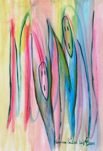 Painting: "Knots 5", Watercolour, author: Lucyna Pawlak (Lu), 2009