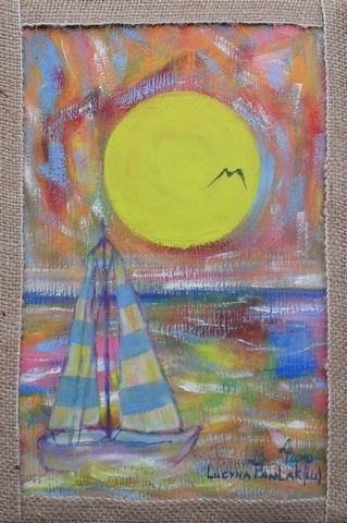 Obraz: „Słońce 30”, Olej, autor: Lucyna Pawlak (Lu), 2010