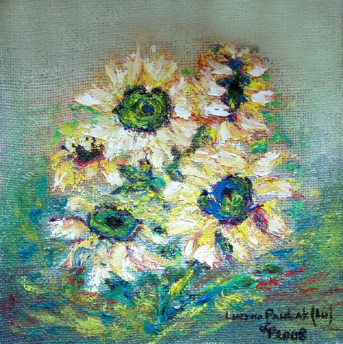 Painting: "Wild sunflowers", Oil, author: Lucyna Pawlak (Lu), 2008
