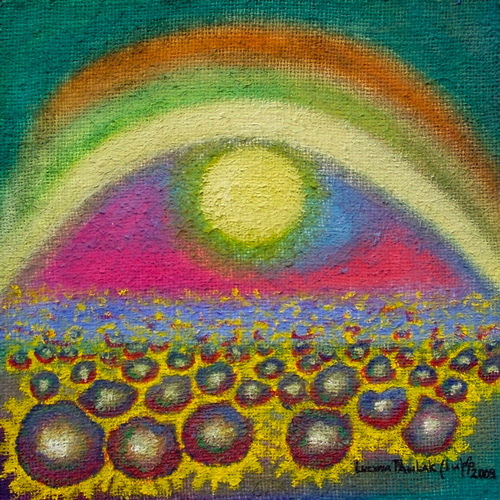 Obraz: „Słoneczny 2”, Olej na płótnie jutowym, autor: Lucyna Pawlak (Lu), 2009