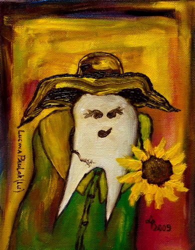 Painting: "Sunny molar tooth", Oil, author: Lucyna Pawlak (Lu), 2009