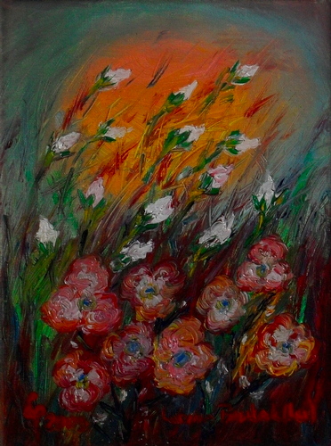 Obraz: „Śmiało pod wiatr 5”, Olej, autor: Lucyna Pawlak (Lu), 2009