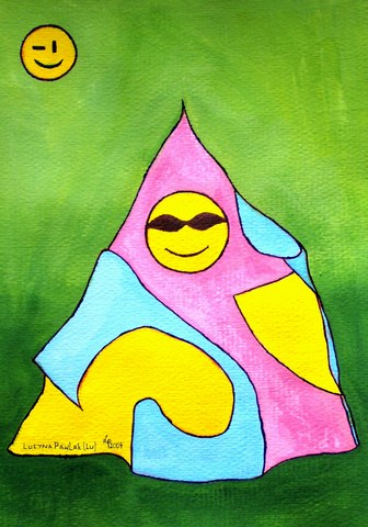 Painting: "Sphinx of emoticons", Tempera, author: Lucyna Pawlak (Lu), 2007
