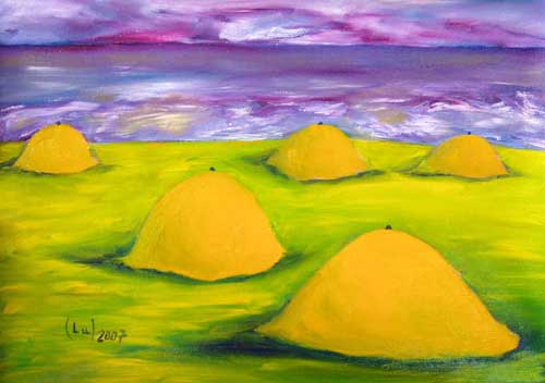 Painting: "Sheaf II?", Oil, author: Lucyna Pawlak (Lu), 2007