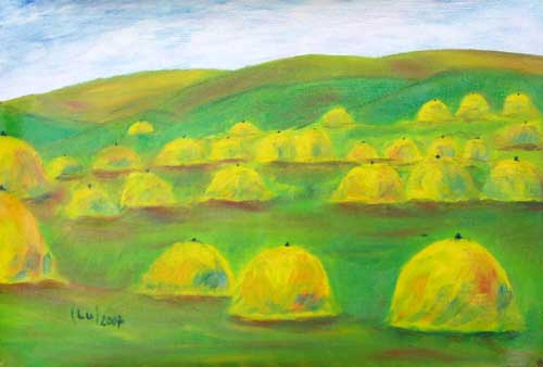 Painting: "Sheaf?", Oil, author: Lucyna Pawlak (Lu), 2007