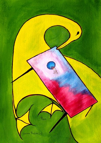 Obraz: „Syzyfowe prace”, Tempera, autor: Lucyna Pawlak (Lu), 2007