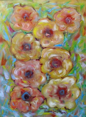 Obraz: „Wieś 14”, Olej, autor: Lucyna Pawlak (Lu), 2010