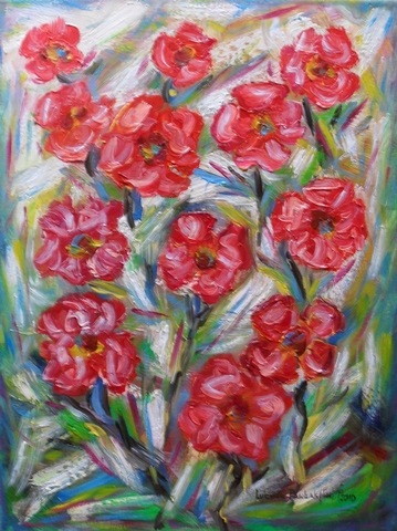 Obraz: „Wieś 15”, Olej, autor: Lucyna Pawlak (Lu), 2010