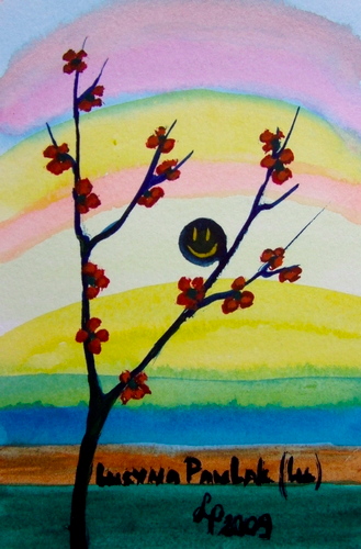 Painting: "September evening", Watercolour, author: Lucyna Pawlak (Lu), 2009