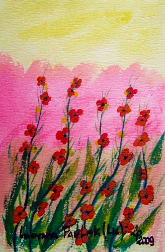 Painting: "September evening 10", Watercolour, author: Lucyna Pawlak (Lu), 2009