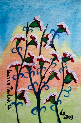 Painting: "September evening 4", Watercolour, author: Lucyna Pawlak (Lu), 2009
