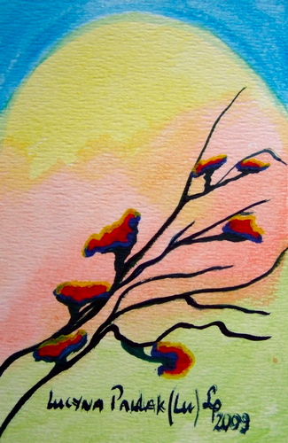 Painting: "September evening 5", Watercolour, author: Lucyna Pawlak (Lu), 2009