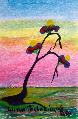 Painting: "September evening 6", Watercolour, author: Lucyna Pawlak (Lu), 2009