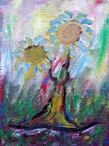 Painting: "Sun rise from dream", Oil, author: Lucyna Pawlak (Lu), 2008